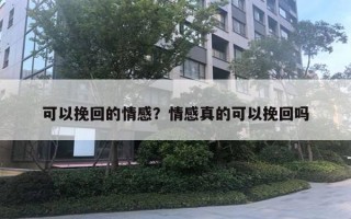 可以挽回的情感？情感真的可以挽回嗎