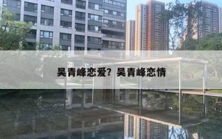 吳青峰戀愛？吳青峰戀情