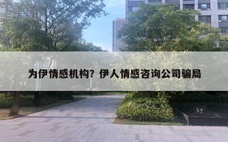 為伊情感機構(gòu)？伊人情感咨詢公司騙局